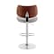 Armen Living Leland Adjustable Gray Faux Leather and Chrome Finish Bar Stool LCLEBAWAGR - alternate 8